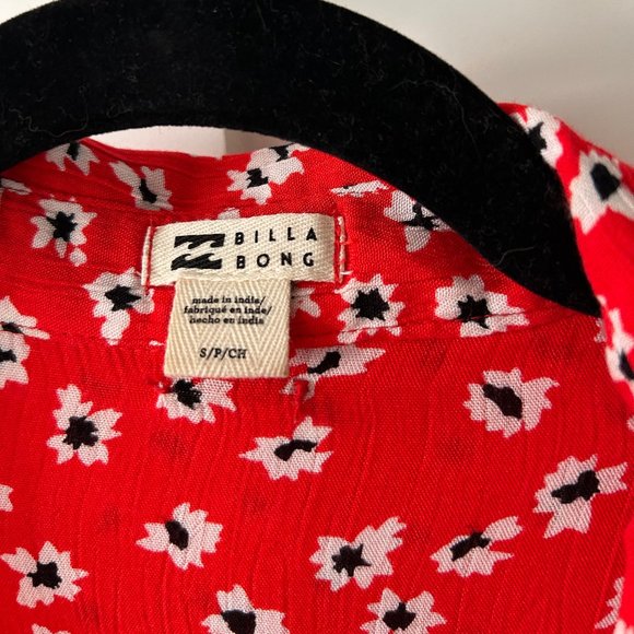 Billabong Women's Red Button Up Little Flirt Maxi Dress Sleeveless Floral Small - Picture 9 of 12